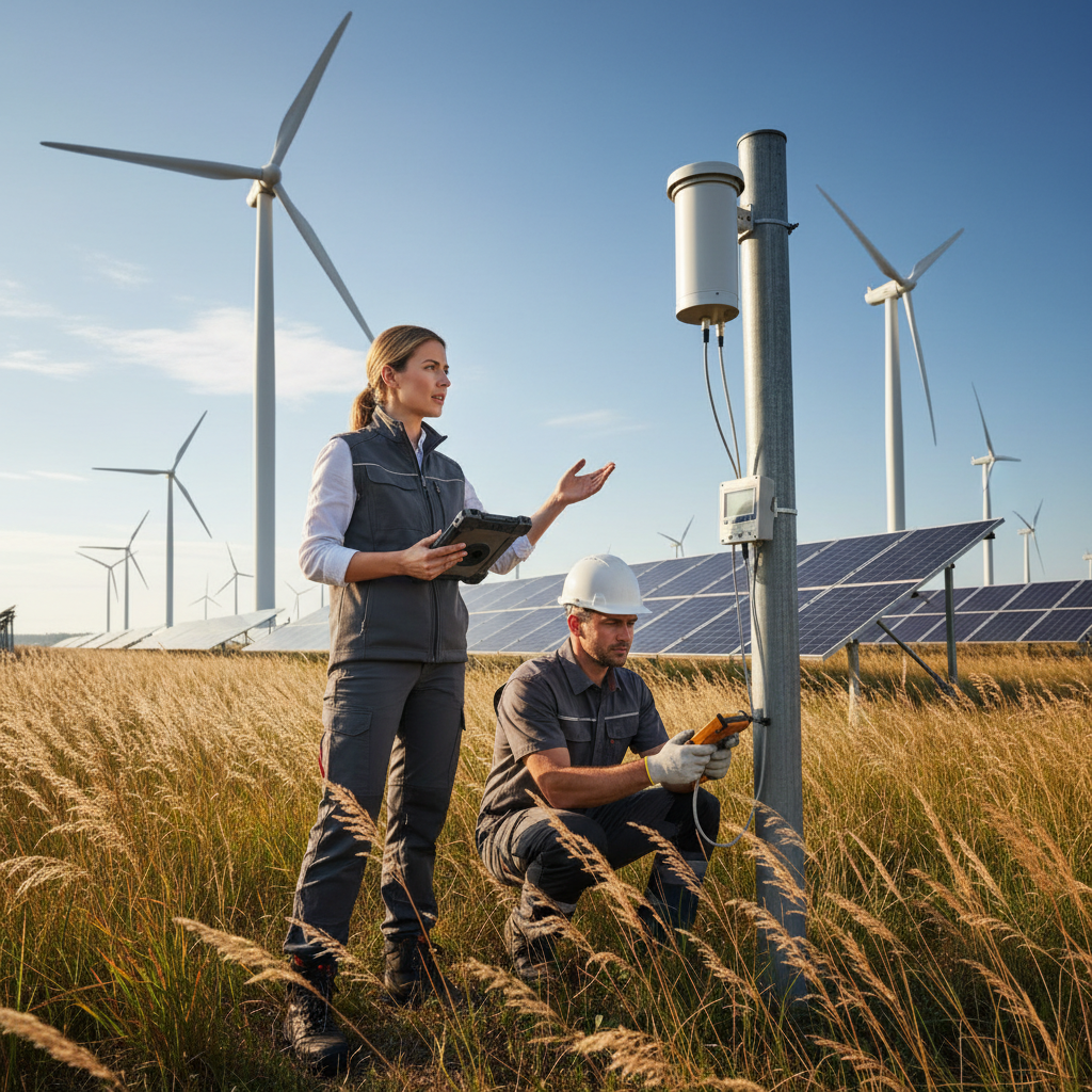 ISO 14064 certification process audit — A wide-angle, cinematic shot from a low perspective shows a lead environmental auditor in a crisp charcoal vest and a sp